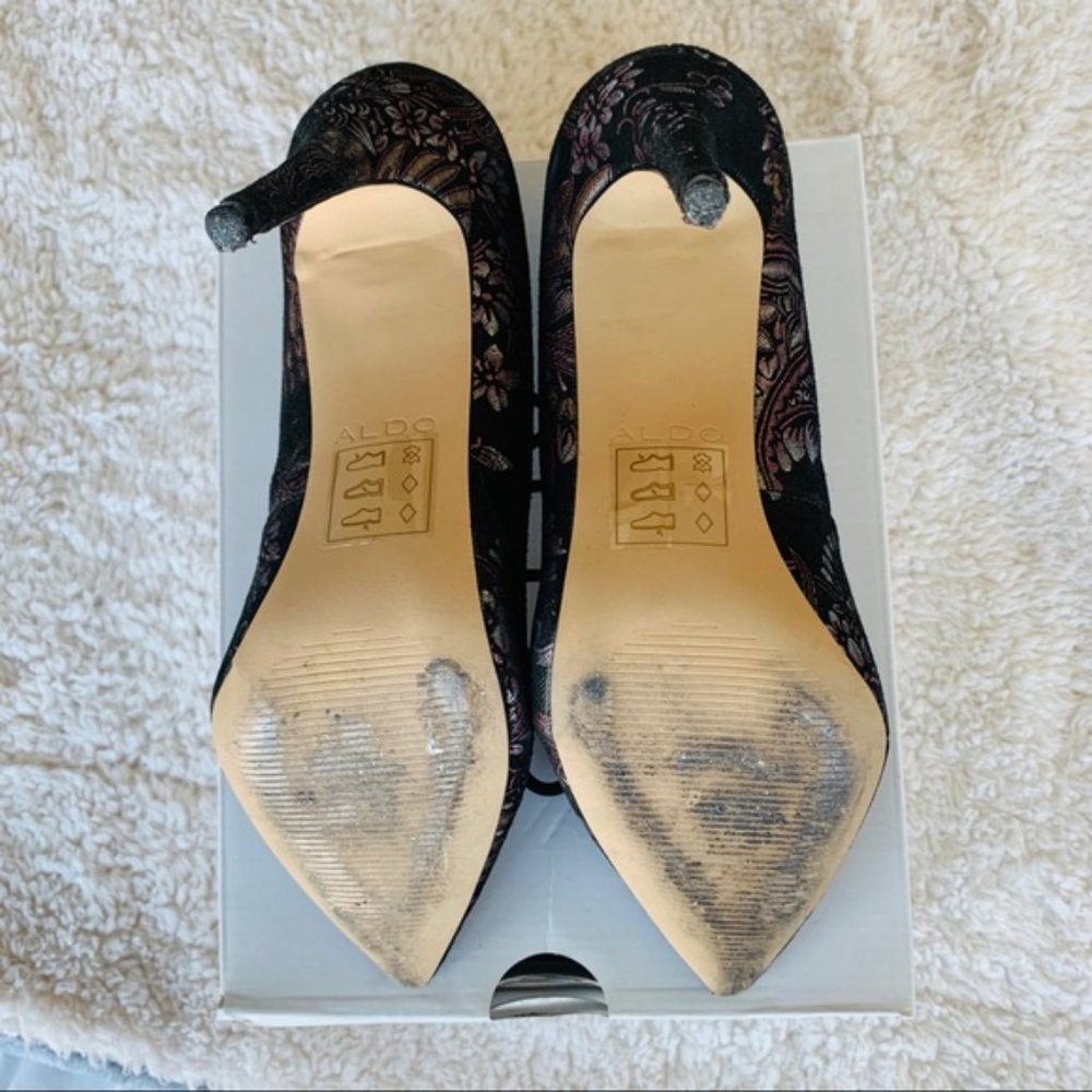 Aldo Uloaviel Pointed Toe Floral Print Heels -7(37.5) - Picture 9 of 10